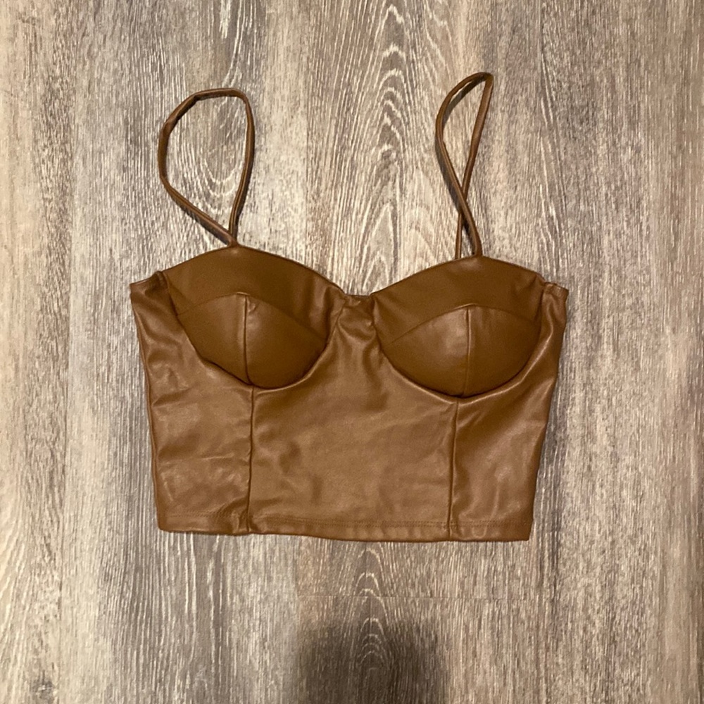 faux leather tank top